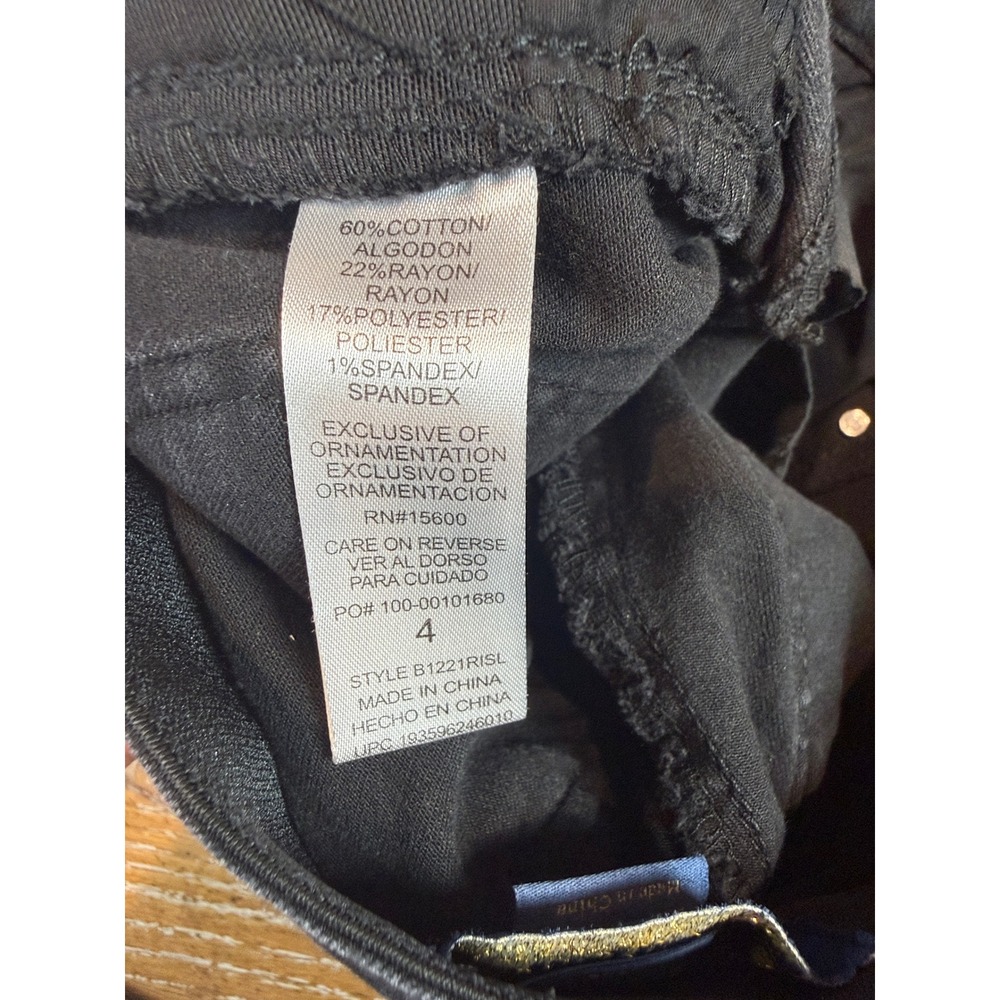 Democracy Itty Bitty Bootcut Jeans Black Ab-solution Stretch Denim Size 4 - Picture 5 of 8